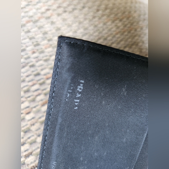 PRADA Logo Plate Black Nylon Leather Trifold Wallet/6X1273 - Picture 9 of 14